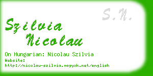 szilvia nicolau business card